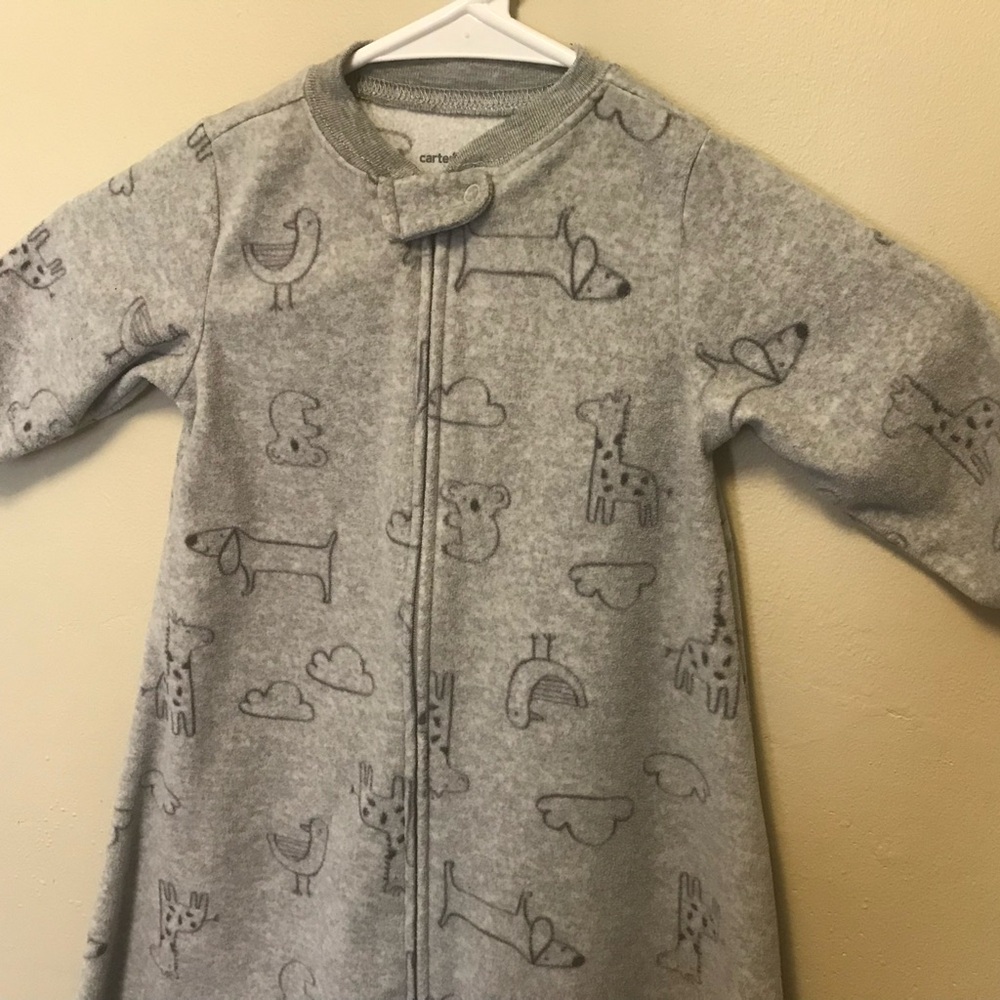 Carter's Gray Animal Print Kids Pajamas